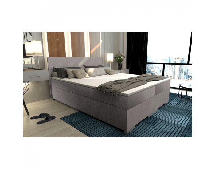 Boxspringová manželská posteľ Adara 160x200 cm - sivohnedá (taupe)