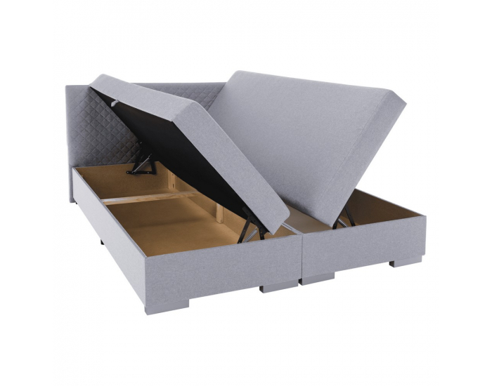 Boxspringová manželská posteľ Adara 160x200 cm - svetlosivá