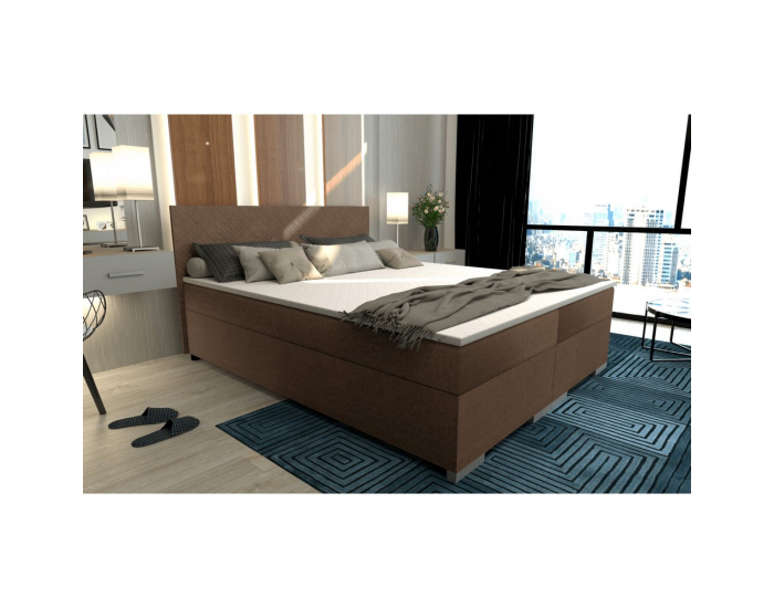 Boxspringová manželská posteľ Adara 180x200 cm - hnedá