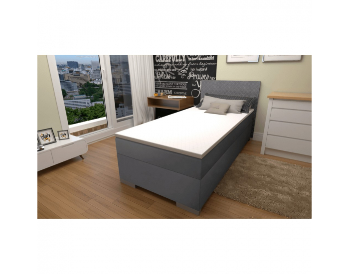 Čalúnená jednolôžková posteľ s úložným priestorom Adara 90x200 cm - sivá