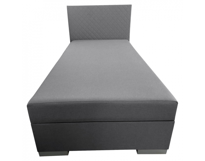 Čalúnená jednolôžková posteľ s úložným priestorom Adara 90x200 cm - sivá