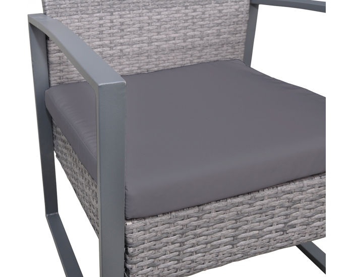 Záhradný set z umelého ratanu Adeje - sivá