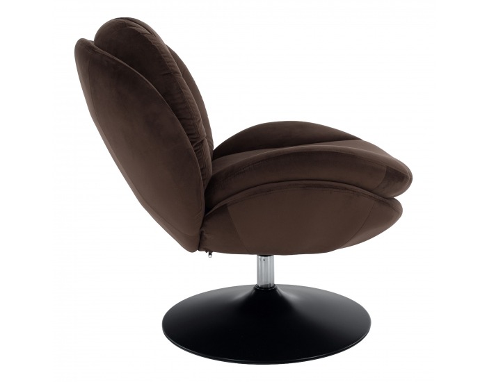 Dizajnové otočné kreslo s podnožou Adelmo - hnedá (Velvet)