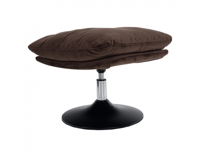 Dizajnové otočné kreslo s podnožou Adelmo - hnedá (Velvet)