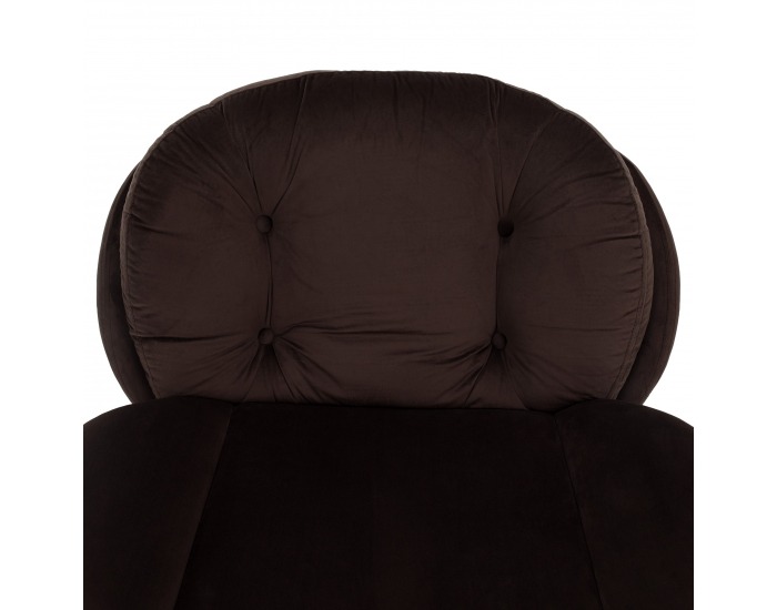 Dizajnové otočné kreslo s podnožou Adelmo - hnedá (Velvet)