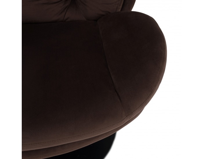 Dizajnové otočné kreslo s podnožou Adelmo - hnedá (Velvet)