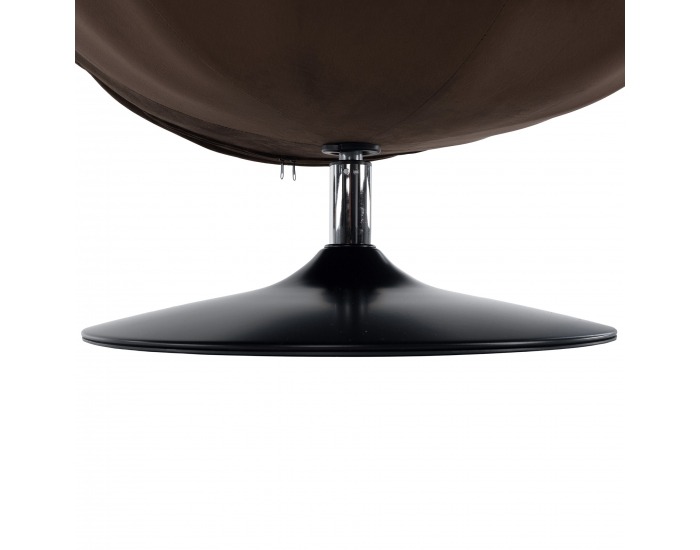 Dizajnové otočné kreslo s podnožou Adelmo - hnedá (Velvet)