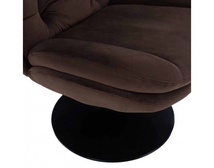 Dizajnové otočné kreslo s podnožou Adelmo - hnedá (Velvet)