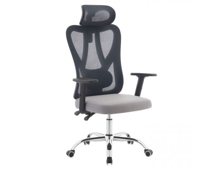 Kancelárske kreslo Ademir - tmavosivá / svetlosivá/ chróm