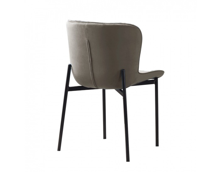 Jedálenská stolička Adena - sivohnedá taupe (Velvet) / čierna