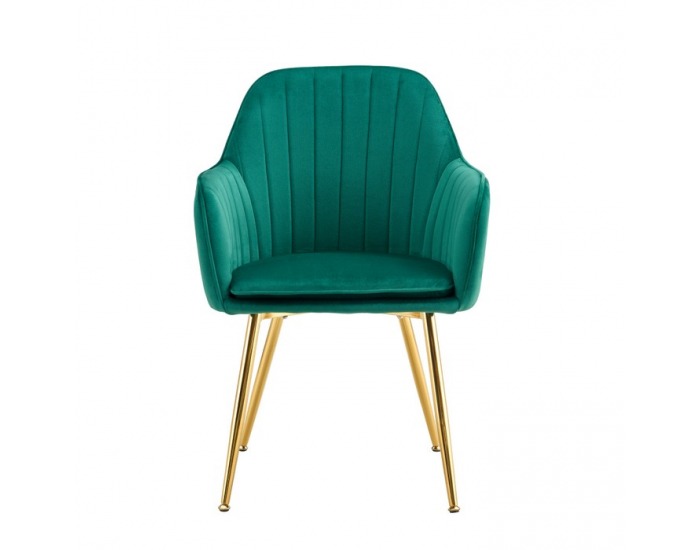 Jedálenské kreslo Adlam New - smaragdová (Velvet) / zlatá
