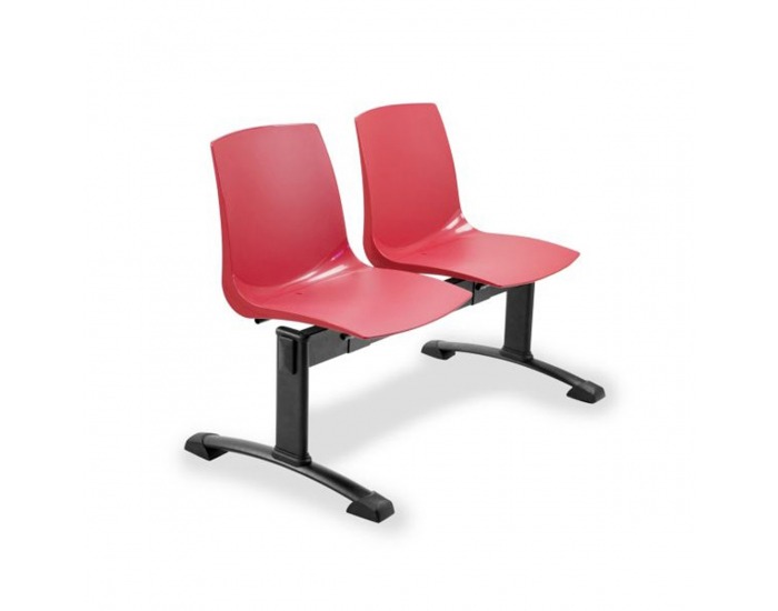 Plastová lavica (2-miestna) do čakární Adon 2 - červená / čierna