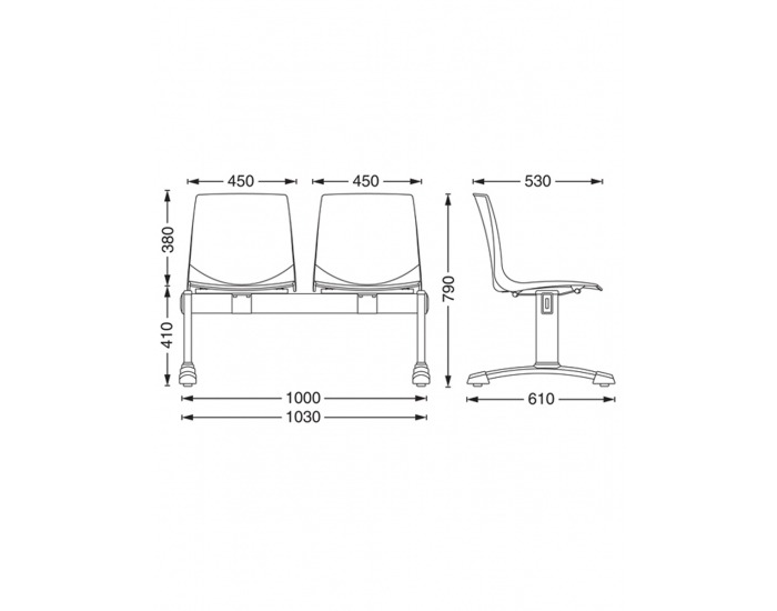 Plastová lavica (2-miestna) do čakární Adon 2 - červená / čierna