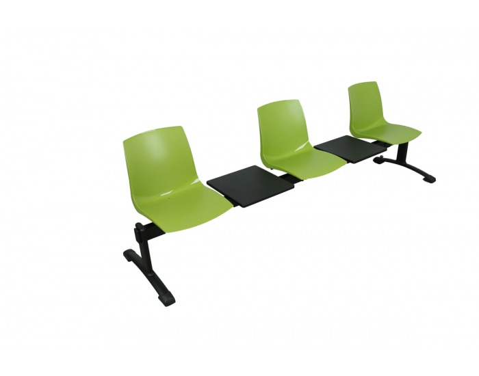 Plastová lavica (3-miestna) do čakární Adon 5T - svetlozelená / čierna