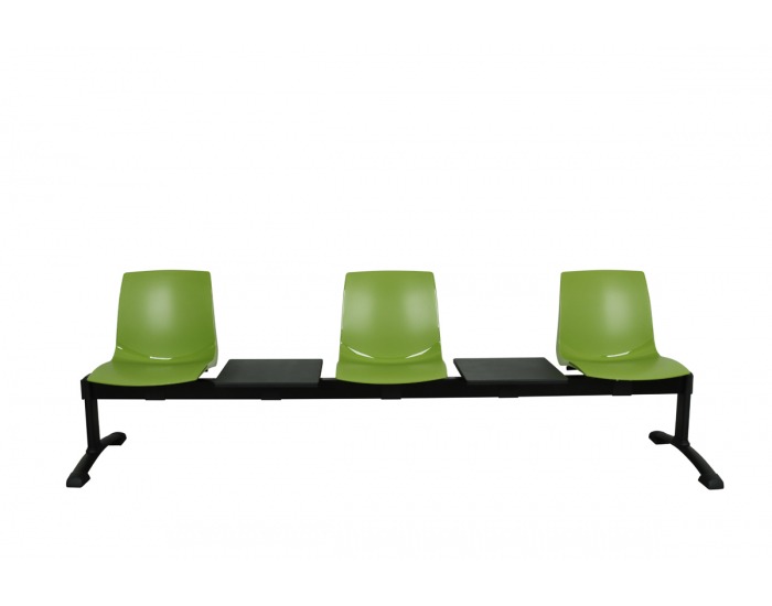 Plastová lavica (3-miestna) do čakární Adon 5T - svetlozelená / čierna