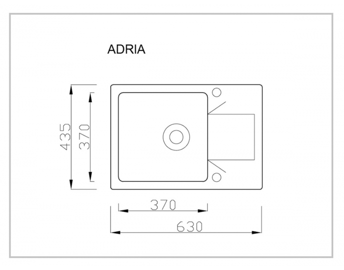 Granitový kuchynský drez Adria 63x43,5 cm - sivá