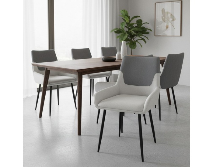 Jedálenská stolička Adrina - tmavosivá / svetlosivá / čierna