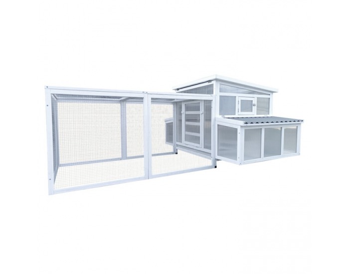 Kurník pre sliepky Adrio - biela / sivá