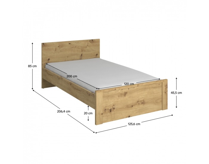 Jednolôžková posteľ Airon 120 - dub artisan