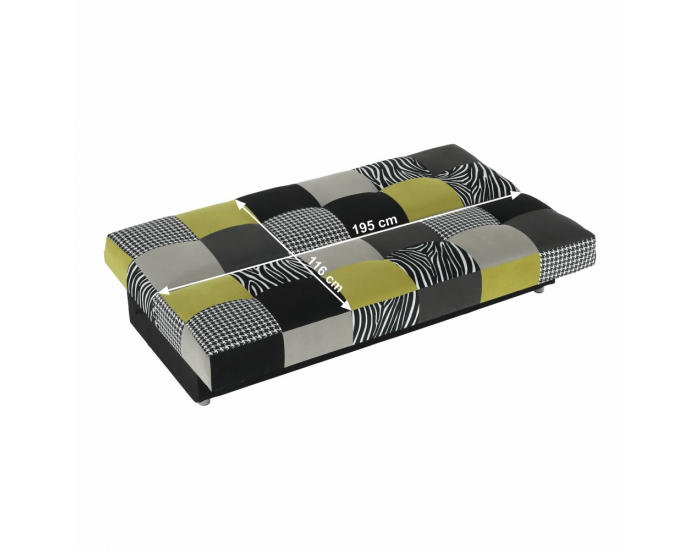 Rozkladacia pohovka s úložným priestorom Alabama - limetková