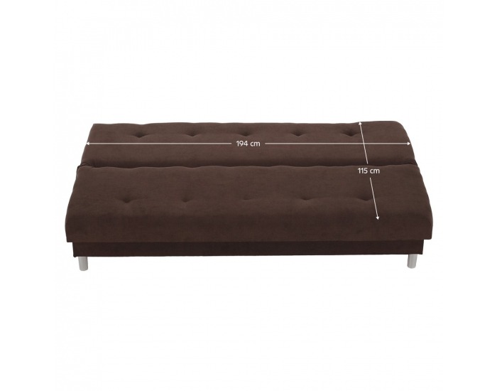 Rozkladacia pohovka s úložným priestorom Alada - hnedá