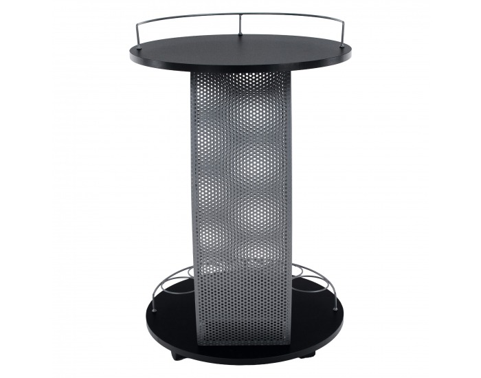 Servírovací stolík na kolieskach Aladar New - čierna / strieborná