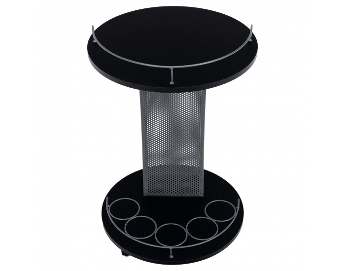 Servírovací stolík na kolieskach Aladar New - čierna / strieborná