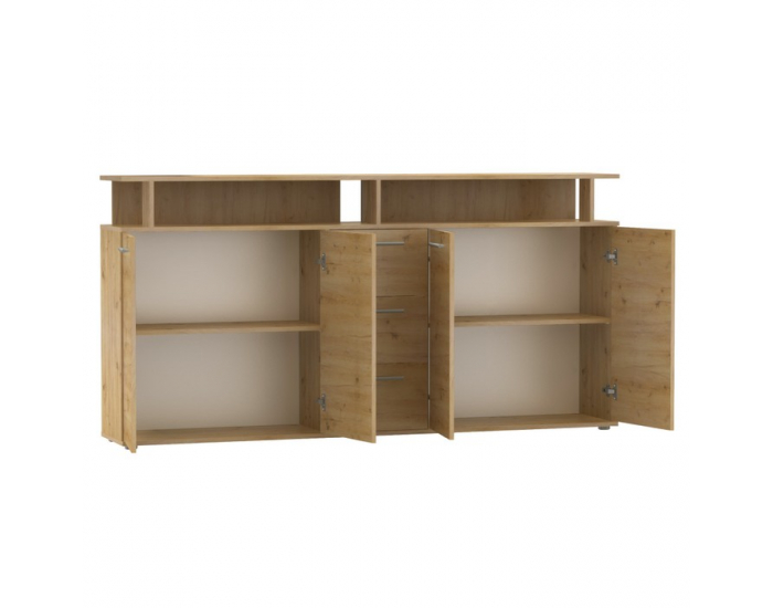 Štvordverová komoda so zásuvkami Albi - dub artisan