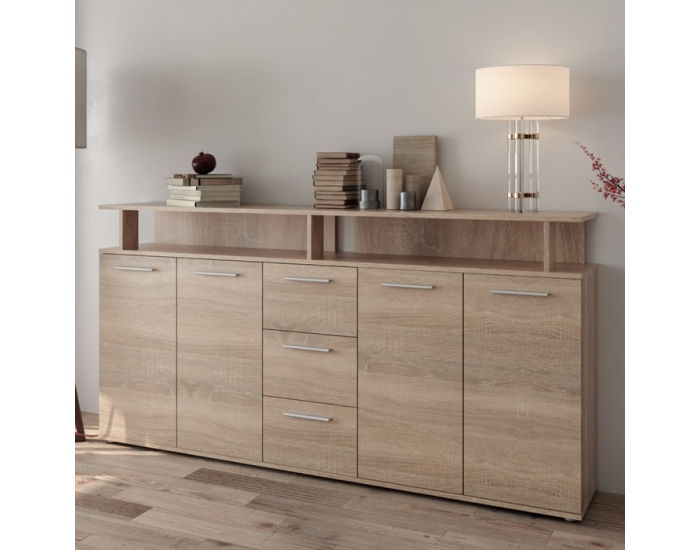 Štvordverová komoda so zásuvkami Albi - dub sonoma