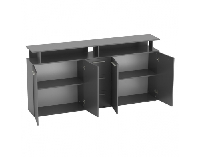 Štvordverová komoda so zásuvkami Albi - grafit