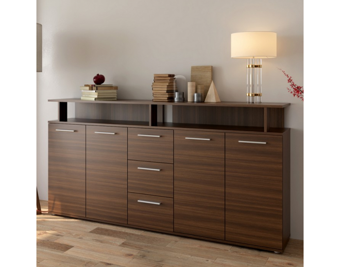 Štvordverová komoda so zásuvkami Albi - orech tabacco