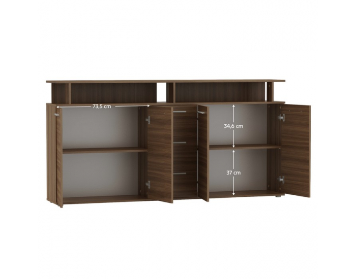 Štvordverová komoda so zásuvkami Albi - orech tabacco