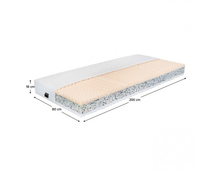 Obojstranný penový matrac (2 ks) Albo Lux 2 New 80x200 cm - biela