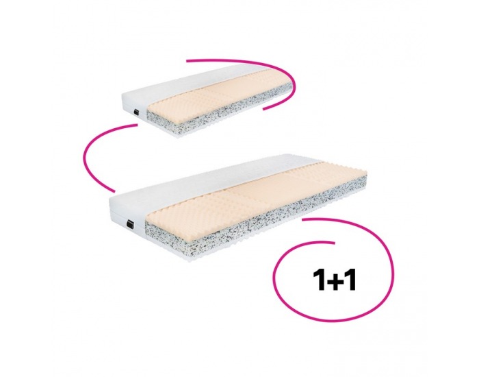 Obojstranný penový matrac (2 ks) Albo Lux 2 New 90x200 cm - biela