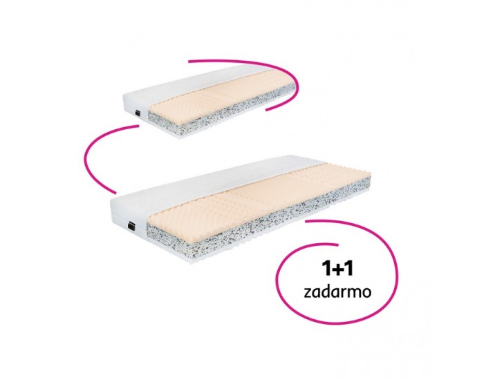 Obojstranný penový matrac (2 ks) Albo Lux 2 New 90x200 cm - biela