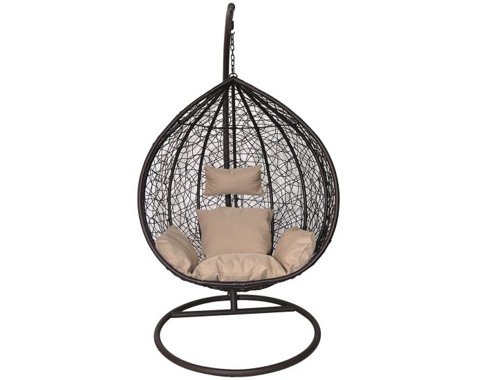 Závesné hojdacie kreslo Alcamo L - hnedá / béžová