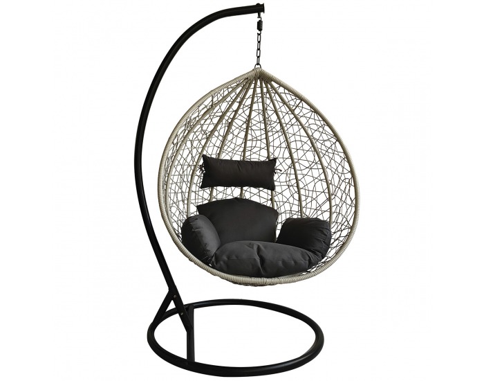 Závesné hojdacie kreslo Alcamo L - sivá / tmavosivá