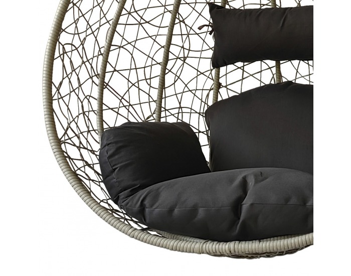 Závesné hojdacie kreslo Alcamo L - sivá / tmavosivá