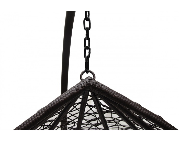 Závesné hojdacie kreslo Alcamo XL - hnedá / béžová