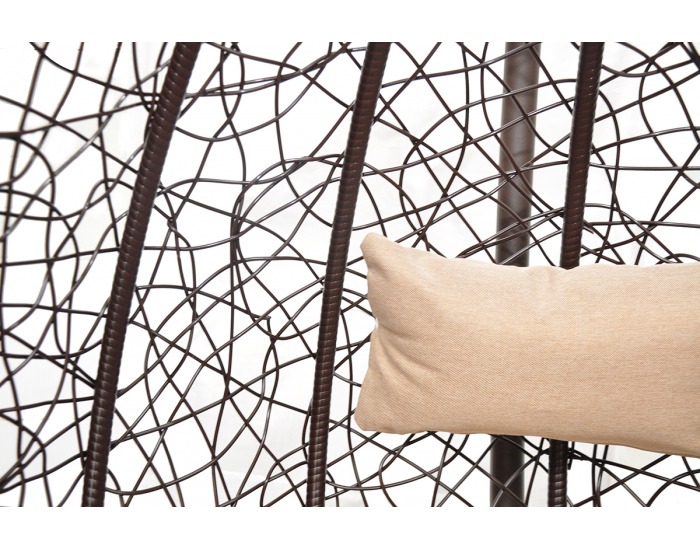 Závesné hojdacie kreslo Alcamo XL - hnedá / béžová