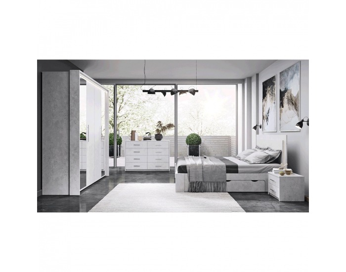 Posteľový rám s úložným priestorom Alden 160x200 cm - sivý betón