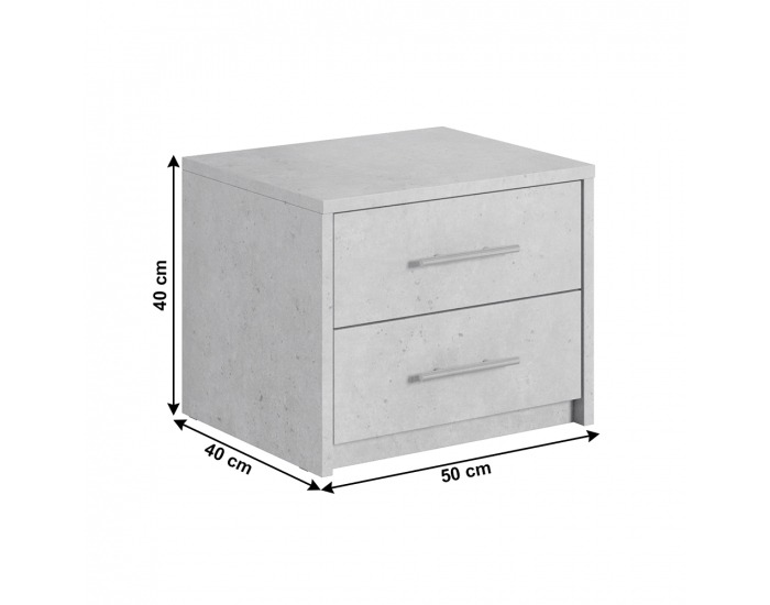 Spálňová zostava Alden - sivý betón