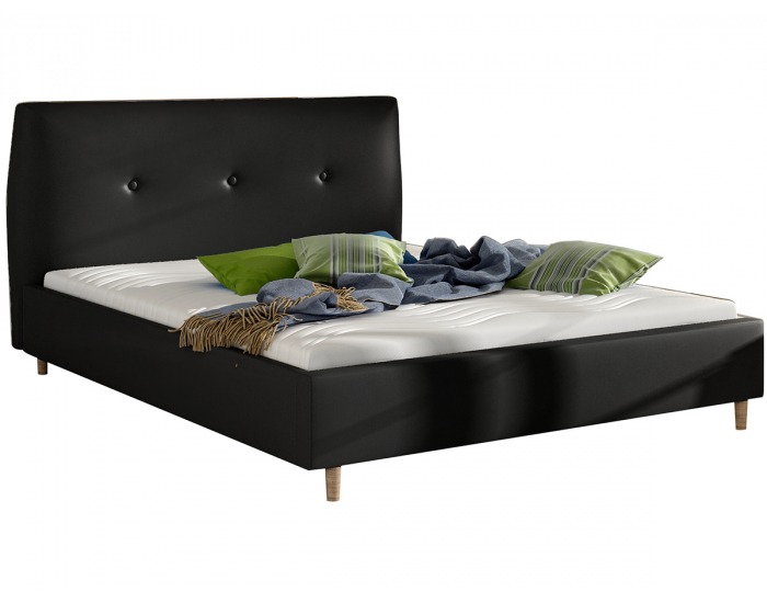 Čalúnená manželská posteľ s roštom Alegro 140 - čierna