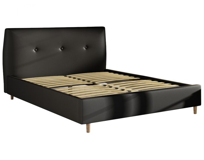 Čalúnená manželská posteľ s roštom Alegro 160 - čierna