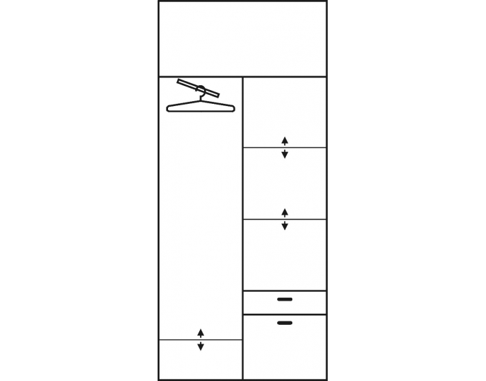 Šatníková skriňa s posuvnými dverami Aleksander 1 5D - dub burgundský