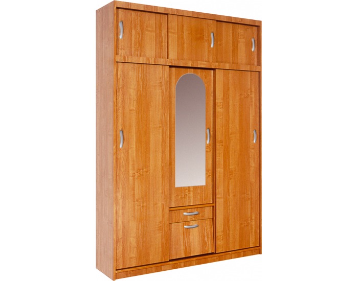 Šatníková skriňa so zrkadlom Aleksander 2 7D - jelša