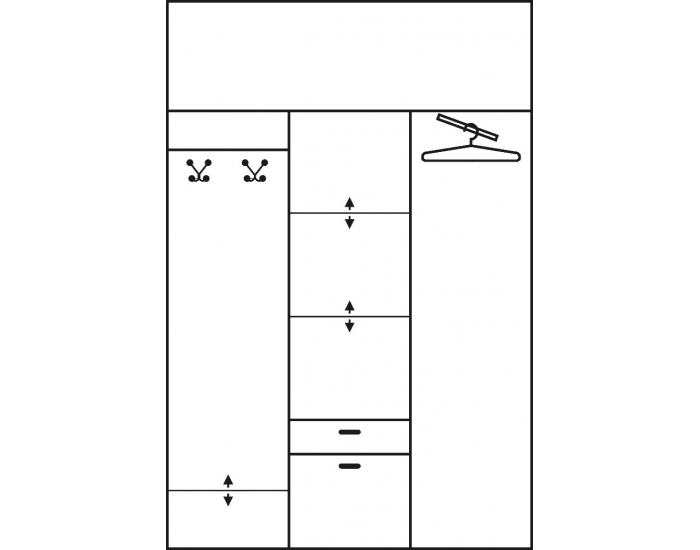 Šatníková skriňa so zrkadlom Aleksander 2 7D - dub burgundský