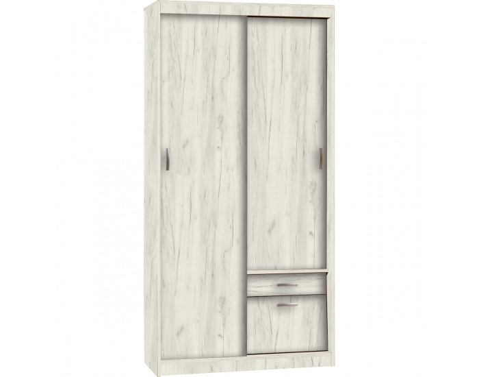 Šatníková skriňa s posuvnými dverami Aleksander 3 3D - craft biely