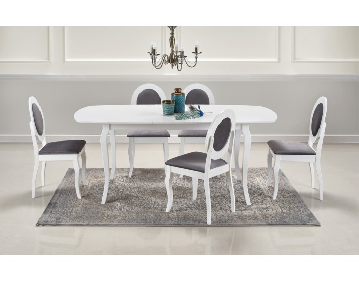 Rozkladací jedálenský stôl Alexander - biela