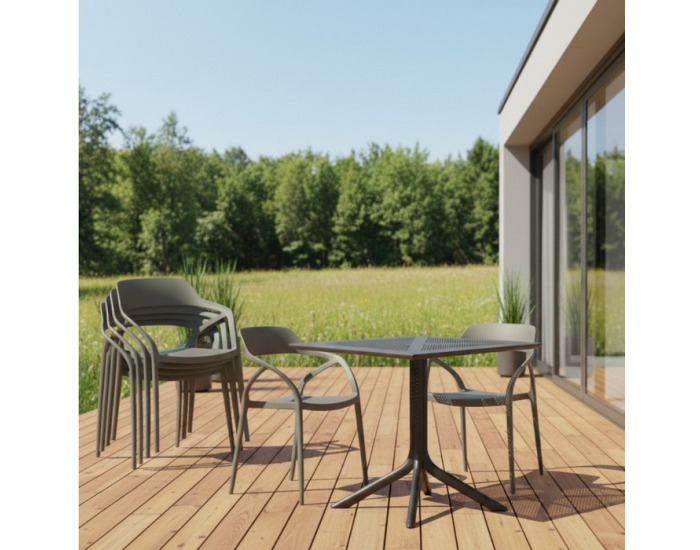 Stohovateľná stolička Alfio - sivá